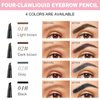 Magic eyebrow pencil, 3d microblading eyebrow tattoo pencil 4 fork tip, Waterproof eyebrow pencil, Eye brow pencils for women, Natural eyebrow pen, Stay on All Day(Gray)