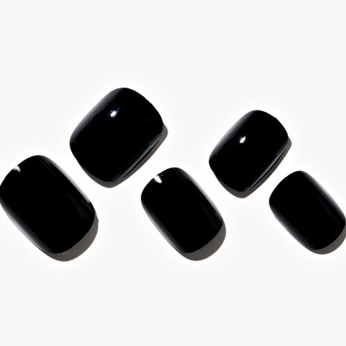 GLAMERMAID Press on Nails Extra Short Squoval,Black False Nails with Glue,24 Pcs Glue on Nails Reusable UV Finish Fake Nails Acrylic Stick on Nails Manicure Kits for Women Girls