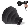 Hair Dryer Attachment Blow Dryer Hair Dryer Diffuser Silicone Collapsible Folding Volumizing Diffuser for Home Travel (Black)