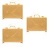 Set of 3 Gold Briefcases for Wrestling Action Figures