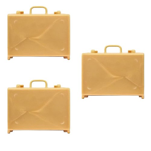 Set of 3 Gold Briefcases for Wrestling Action Figures