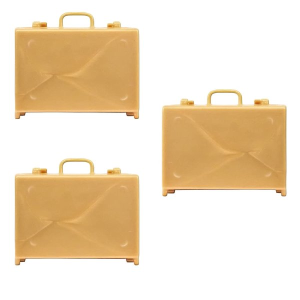 Set of 3 Gold Briefcases for Wrestling Action Figures