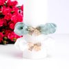 Faerie 2Pcs Silky shiny organza hair band, elastic hair band Crystal rhinestone Hair tie Silk ponytail hair tie bow rhinestone hair tie cat's eye head tie