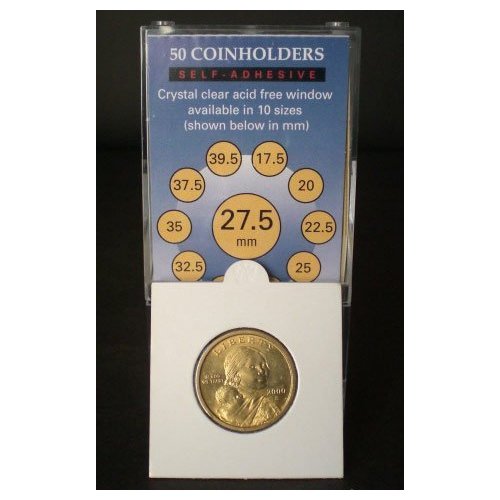 50 2x2 SelfAdhesive Cardboard Coin Holders SMALL DOLLARS