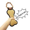 Prudance Squeaky Bone Dog Chew Toys with Cotton Rope Handle Dog Tug Toy Puppy Training Interactive Play Dog Bite Pull Toy