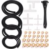 TuoLauthon High Temperature Black Silicone Vacuum Hoses Kit with Spring Clamp,Plastic T-Joiner, Zip Tie for Boost Hose Radiator Tank(5Feet Per Roll)