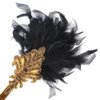 Bubbmi 1920s Flapper Headband Peacock Feather Headpiece, Great Gatsby Headband Costume Accessories for Women Showgirl Parties (BQ017black-gold)