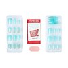 KISS imPRESS No Glue Mani Press-On Nails, Mini, Eternity', Medium Blue, Short Size, Squoval Shape, Includes 30 Nails, Prep Pad, Instructions Sheet, 1 Manicure Stick, 1 Mini File