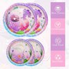 LCY WEDSHI 122Pcs Mermaid Birthday Decorations Party Supplies, Party Favors Disposable Dinnerware Set Including Tablecloth, Banner, Plates, Cups, Napkin, Fork, Serves 24 Guest