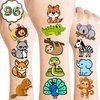 Zoo Temporary Tattoos (8 Sheets 97PCS) Jungles Party Decorations Supplies Favors Safari Animals Theme Birthday Cute Stickers Christmas Gifts for Boys Girls Class School Prizes Carnival