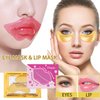 20 Pairs 24k Gold Eye Masks & Lip Mask - Christmas Gifts for Women, Gel Collagen Eye Patches for Puffy Eyes, Moisturizing & Reducing Fine Lines Dark Circle Under Eye Patches for Women Men