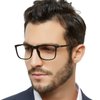 OCCI CHIARI Reading Glasses Men's Rectangle Reader Durable Spring Hinge 1.0 1.25 1.5 1.75 2.0 2.25 2.5 2.75 3.0 3.5 (Black 100)