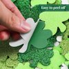 300 Pieces Green Glitter Shamrock Foam Stickers for St Patrick's Day - Lucky Clover Foam Stickers for Kids, St. Patricks Day Irish Party Decoration Craft Supply Self Adhesive Seals for Window Wall