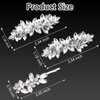 4 Pcs Bridal Rhinestone Hair Clips Crystal Pearl French Hairpins Elegant Rhinestone Jewelry Peaels Wedding Accessories for Brides Bridesmaids Flower Girls(Sliver)