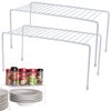 Evelots Wire Rack Cabinet Shelf Organizer Set of 2 White Kitchen Organization, Bathroom Cabinet Organizer, Food Pantry Organization and Storage Shelves