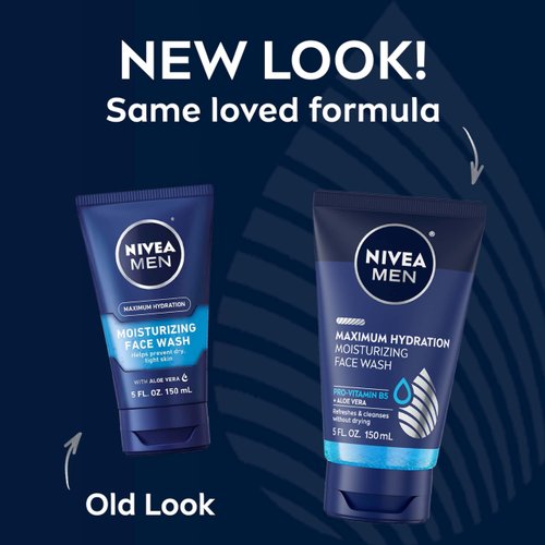 NIVEA MEN Maximum Hydration Moisturizing Face Wash with Aloe Vera, 5 Fl Oz Tube