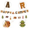 JIVELER Happy Camper Birthday Party Decorations, 12pcs Camping Theme Hanging Swirls Decoration with 2pcs Happy Camper Banner Garland Camping Decor Adventure Streamers Party Supplies for Kids Adults