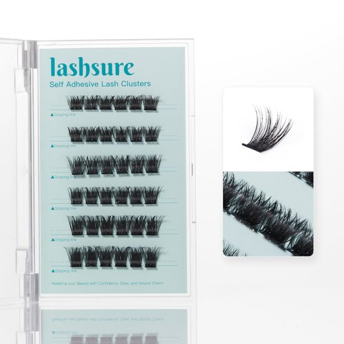 Lashsure Self Adhesive Eyelash Clusters Kit - Natural Black, Reusable False Eyelashes Kit for Women, Easy to Apply, Lightweight & Natural Looking (MF10-11)