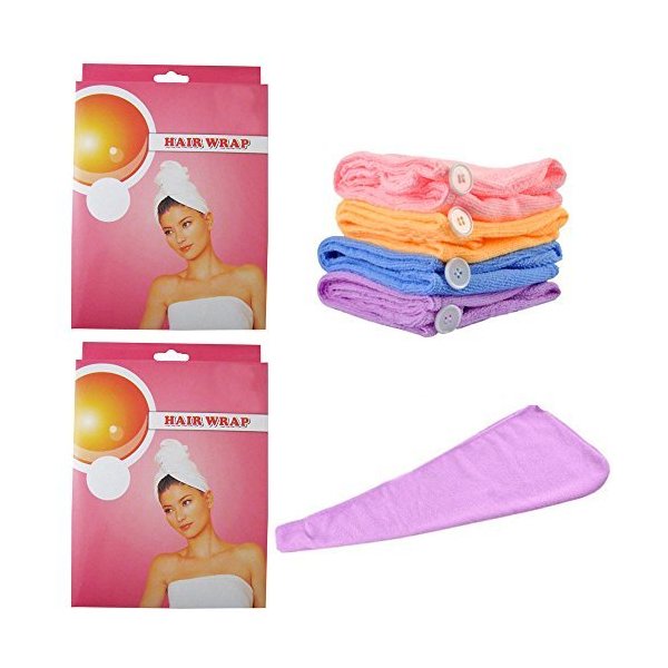 ATB 2 Pc Microfiber Hair Wrap Towel Drying Bath Spa Head Cap Turban Twist Dry Shower