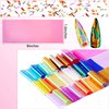 100 Pieces Iridescent Nail Art Glass Paper Cellophane Holographic DIY Mixed Colors Broken Glass Paper reflective Mirror Foils Nail Art Stickers Dichroic Film Designs