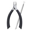 SG Nekoo Cuticle Nippers Professional Nail Cuticle Trimmer Sharp Slanted Straight Blades Cutters Scissors with Rubber Handle for Fingernails and Toenails (Black-2P)