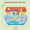 Mentari Toys - Shape Sorting Ark Tray - 8pc Shape Sorting Noah’s Ark Wooden Puzzle for Toddlers - Learning Toy with Vibrant Illustrations - Improve Hand-Eye Coordination and Visual Perception - Age 2+