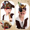 Funtery 48 Pcs Halloween Pirate Hat Pirate Party Accessories Kids Paper Pirate Costume Cap for Caribbean Cosplay(Cute)