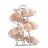 Flexzion Egg Skelter Modern Spiral Egg Holder Countertop (Medium Egg Display) - Freestanding Wired Countertop Egg Holder for Fresh Eggs, Dispenser Stand, Storage Rack for Kitchen, Silver