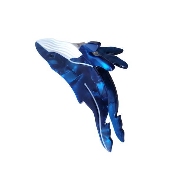 Marine Animals Claw Clip,Acetate Hair Clip,Small Hair Clips for Women (Mini Blue Whale)