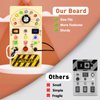 Joyreal Toddler Busy Board, Wooden Montessori Busy Board Sensory Board with LED Light Switch, Sensory Toys Baby Fidget Board Travel Toys for 1+ Year Old Baby and Toddler