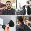 FEBSNOW Professional Hair Cutting Cape with Neck Duster Brush, FEBSNOW Salon Barber Cape, Hair Cutting Accessories (Black Stripe)