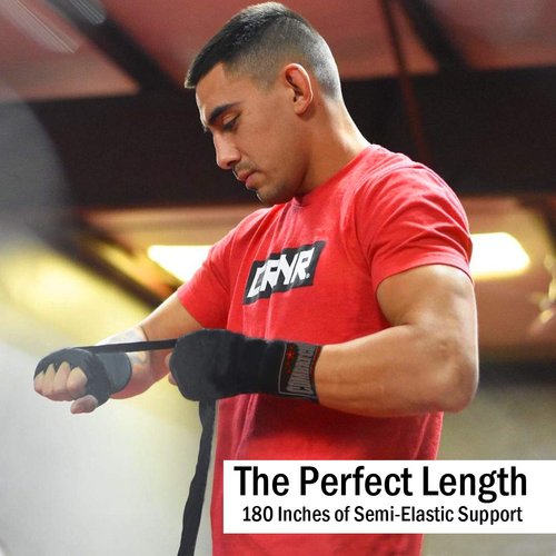 Combat Corner Mexican Pro Boxing Hand Wraps 180" | Boxing MMA Kickboxing Muay Thai Training | Men & Women | Black