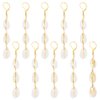 PLIGREAT 10 Pcs Seashell Dreadlock Ring Charms Long Natural Shell Dangle Braided Hair Ornaments Decorative Summer Bohemian Shell Dreadlock Hair Clip Charm for Women Men Dreadlock Accessories