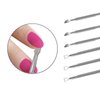 16 Pcs Cuticle Pusher Remover and Cutter, Stainless Steel Nail Gel Remover Nail Scraper Metal Cuticle Pusher Triangle Cuticle Peeler Scraper for Fingernails and Toenails