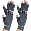 Happymart 2 Pairs Arthritis Gloves, Hand Compression Gloves for Rheumatoid, Pain Relief, Carpal Tunnel, Swelling, Joint Support, Driving Fingerless Gloves for Women Men (Black, Medium)