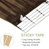Lacer Tape in Hair Extensions Human Hair Chestnut Brown Mixed Dark Brown Hair with Dark Brown Roots Invisible Silky Straight Double Sided Tape in for Short Hair 50g 20pcs 16 Inch