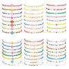 Guiqulai 48 Pcs Kids Friendship Bracelet Set,Colorful Adjustable Beaded Bracelets,Cute Stretch Preppy Bracelets,Stackable Clay Surfer Bracelets Set,Pretend Play Beaded Bracelets for Girls Women