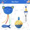 BINGPET Cat Birthday Catnip Toys for Indoor Cats,Cat Birthday Hat and Cat Birthday Cake Interactive Plush Kitten Chew Toys,Cute Cake, Fish,Balloon Toys with Crinkle Paper and Catnip Inside Cat Gifts