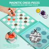 Checkers Board Game for Kids 4-12, 2 in 1 Magnetic Checkers and Tic-Tac-Toe Sets Travel Toys Travel Games, Ideal Gifts for Young Kids 4 5 6 7 8 9