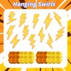 24 Pieces Lightning Hanging Swirls Flash Weather Streamers Gold Lightning Hanging Decorations Ceiling Swirls for Yellow Lightning Birthday Party Decorations Party Supplies Baby Showers Decorations
