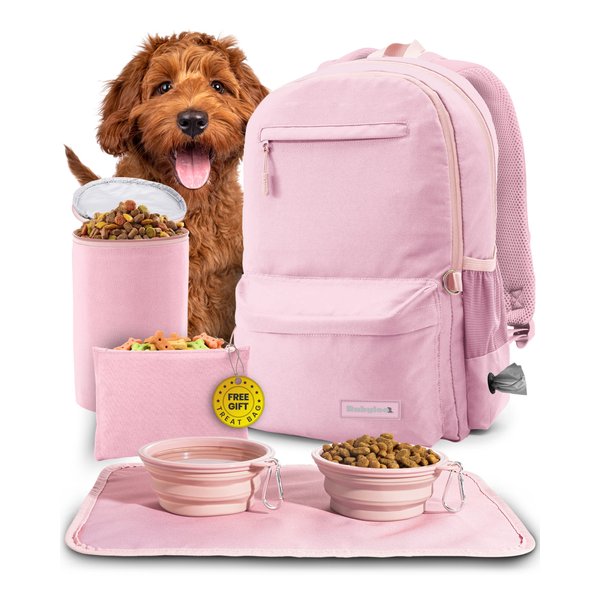 The Original Doggy Bag Backpack - Dog Travel Bag Backpack for Dog Supplies with 2 BPA-Free Travel Dog Bowls, Treat Bag, Dog Food Container, Placemat - Dog Diaper Bag Gift for Dog Moms and Dog Owners