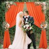 DUOBAO Orange Chiffon Backdrop Curtain 29x108-Inch 2 Panels Chiffon Fabric Drapes for Wedding Ceremony Voile Sheer Curtains 2 Panels Photography Backdrop Drapes