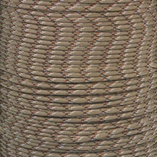 Paracord Planet 550 Paracord – Camo Colors – Ideal for Fishing Lines, Snares, Bracelets, Emergency and Survival Situations (250 Feet, Desert Camo)