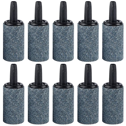 Pawfly Aquarium Air Stone 1 Inch Cylinder, Fish Tank Air Stone Aerator Bubble Diffuser for Nano Air Pumps Small Buckets and Fish Tanks, 10 Pack