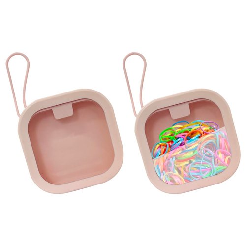 KVZVK 2 Pack Hair Tie Organizer Boxes，Portable Travel Hair Accessory Storage Organizer for Girls ...