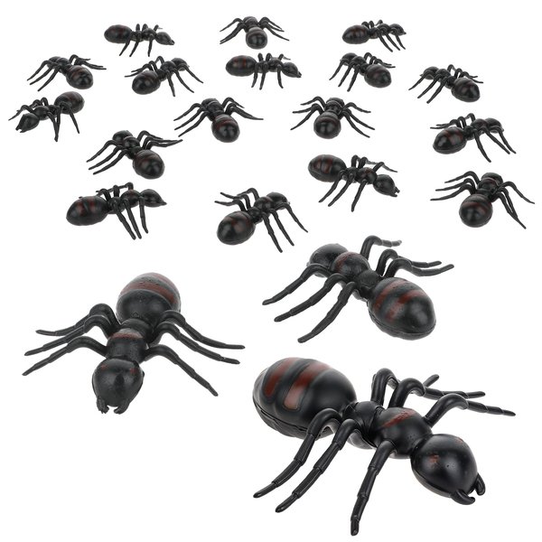 Styquenzer 30 PCS Fake Ants Giantants,Rubber Plastic Fake Ants, Simulated Plastic Halloween Ants for April Fools' Day, Halloween Prank Parties, Party Decorations(Black)