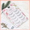 Manga Lashes Natural Look False Eyelashes with Clear Band, Japanese Anime Cosplay Eyelashes Asian Lahes, Reusable Fake Eye Lashes, 5 Pairs