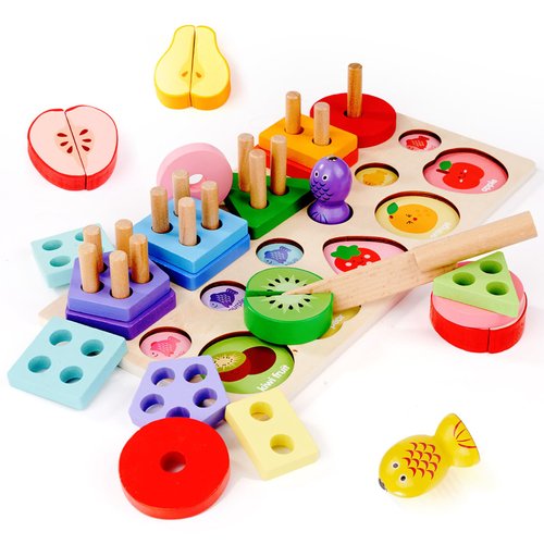 Wooden Number Puzzle for Toddler Activities Montessori Toys for Shape Sorter Wooden Toys for Kids Preschool Math Learning Activities Birthday Gifts for Boys & Girls for 1+ Year Old