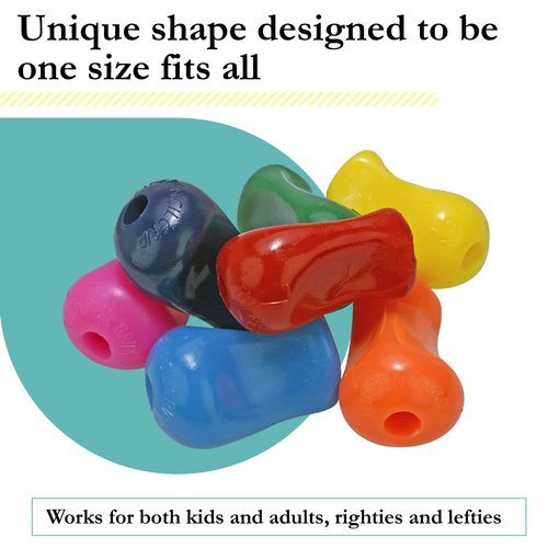 The Pencil Grip Original Pencil Grippers 6 Pcs, Pencil Grips for Kids Handwriting, Ergonomic Pen Grip for Righties & Lefties, Pencil Holder for Kids, Toddlers, Adults, Writing Tool with Finger Cushion