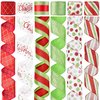 DINDOSAL Red and Lime Green Christmas Ribbon Wired 2.5" Red Green Christmas Tree Ribbon Garland Red Green Wired Ribbon for Wreaths, Topper Bows, Gift Wrapping, Crafts (6 Rolls 36 Yards)